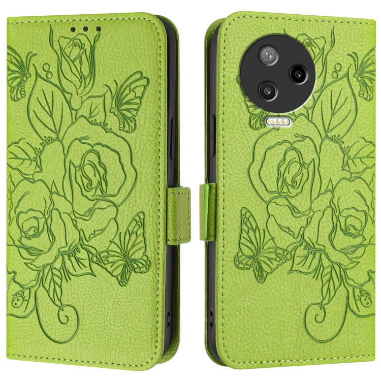 For Infinix Note 12 Pro 4G / Note 12 2023 Embossed Rose RFID Anti-theft Leather Phone Case