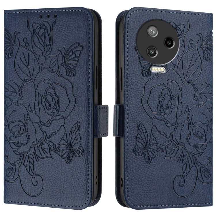 For Infinix Note 12 Pro 4G / Note 12 2023 Embossed Rose RFID Anti-theft Leather Phone Case