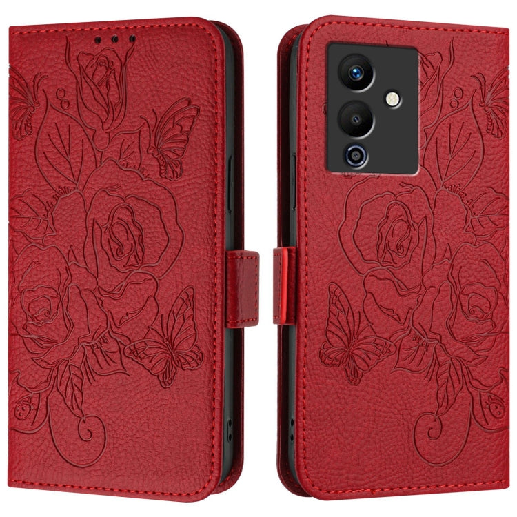 For Infinix Note 12 Pro 5G / Note 12 5G Embossed Rose RFID Anti-theft Leather Phone Case