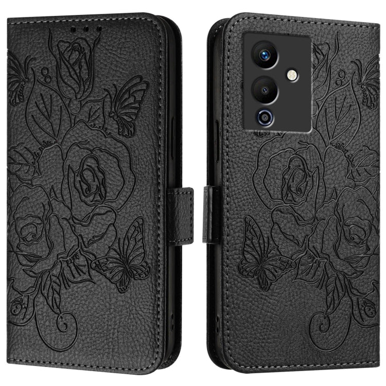 For Infinix Note 12 Pro 5G / Note 12 5G Embossed Rose RFID Anti-theft Leather Phone Case
