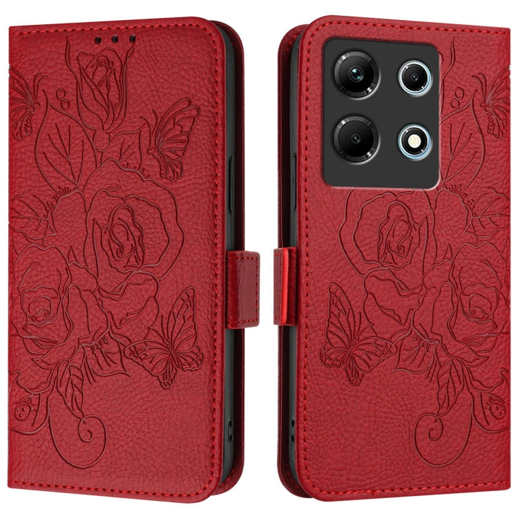 For Infinix Note 30 4G Embossed Rose RFID Anti-theft Leather Phone Case