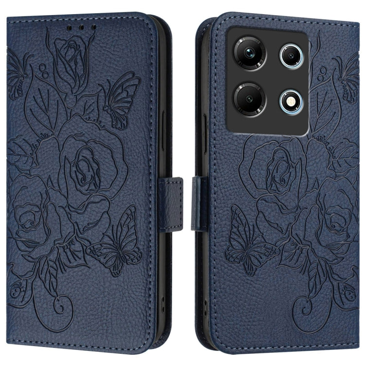 For Infinix Note 30 4G Embossed Rose RFID Anti-theft Leather Phone Case