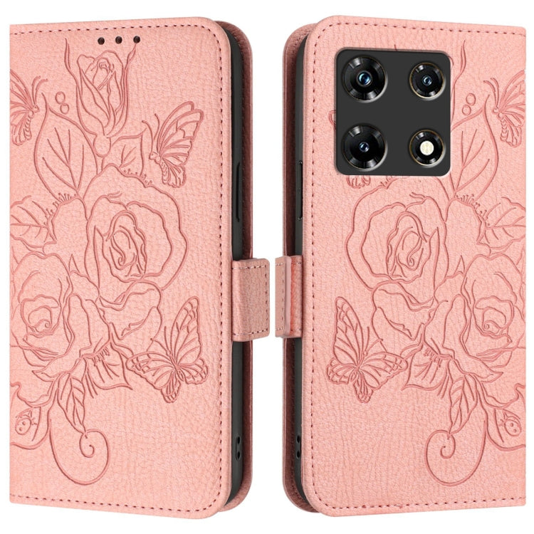 For Infinix Note 30 Pro / Note 30 5G Embossed Rose RFID Anti-theft Leather Phone Case