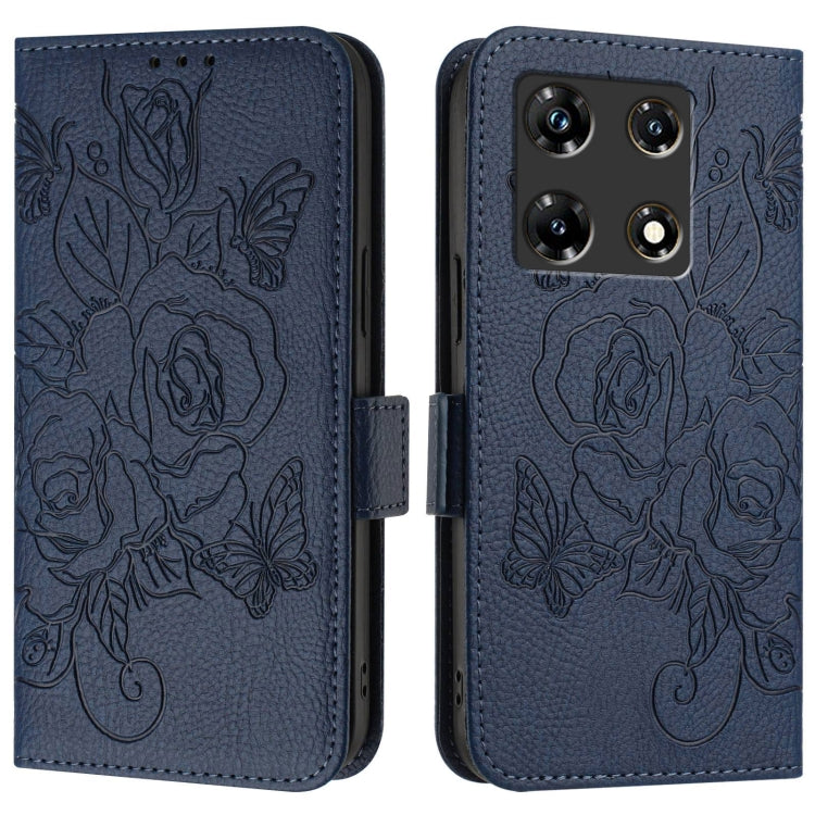 For Infinix Note 30 Pro / Note 30 5G Embossed Rose RFID Anti-theft Leather Phone Case