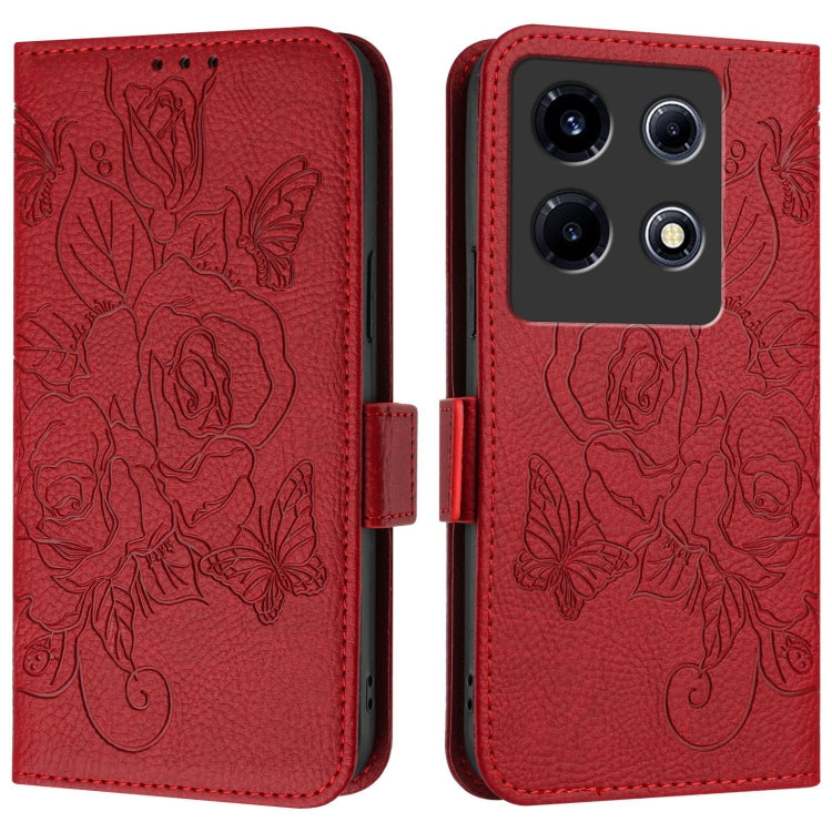 For Infinix Note 30 VIP Embossed Rose RFID Anti-theft Leather Phone Case