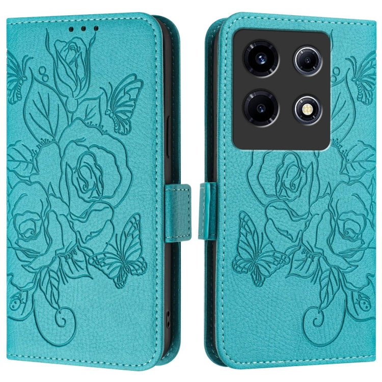 For Infinix Note 30 VIP Embossed Rose RFID Anti-theft Leather Phone Case