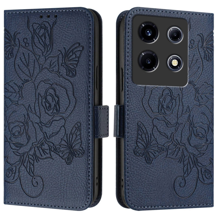 For Infinix Note 30 VIP Embossed Rose RFID Anti-theft Leather Phone Case