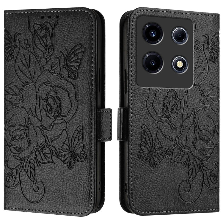For Infinix Note 30 VIP Embossed Rose RFID Anti-theft Leather Phone Case