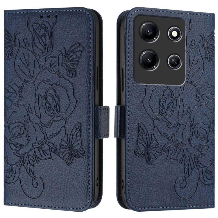 For Infinix Note 30i Embossed Rose RFID Anti-theft Leather Phone Case