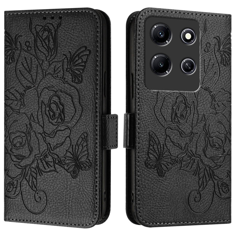 For Infinix Note 30i Embossed Rose RFID Anti-theft Leather Phone Case