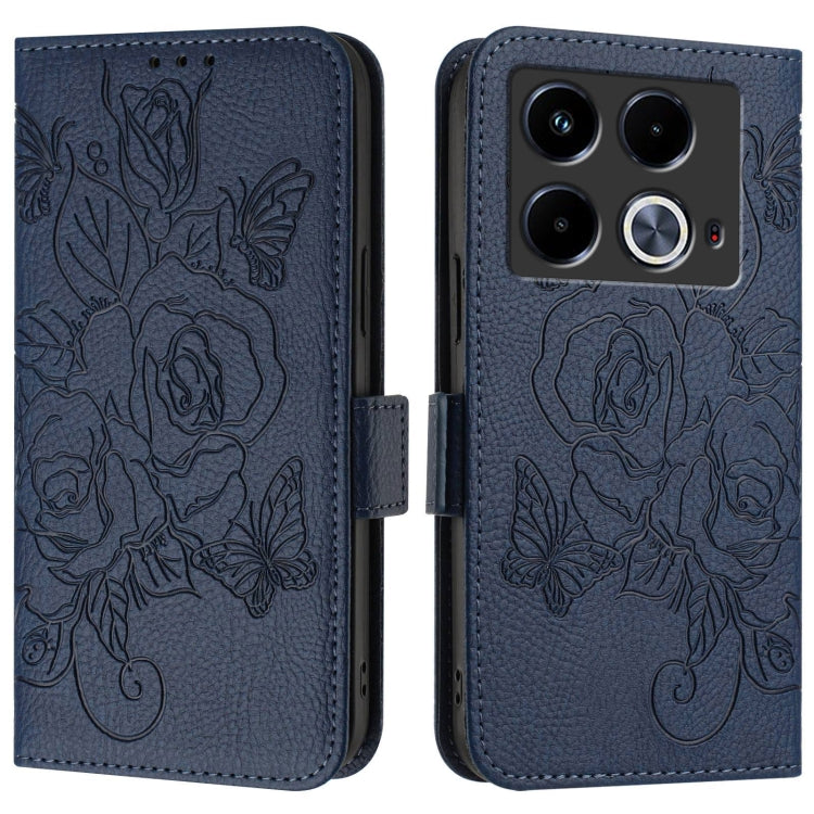 For Infinix Note 40 4G Embossed Rose RFID Anti-theft Leather Phone Case