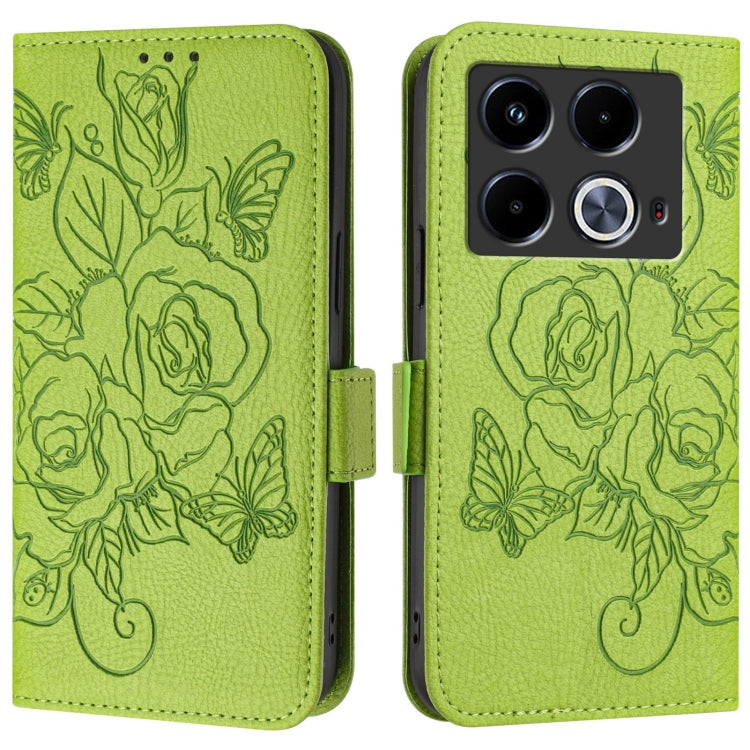 For Infinix Note 40 5G Embossed Rose RFID Anti-theft Leather Phone Case
