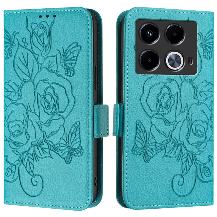 For Infinix Note 40 5G Embossed Rose RFID Anti-theft Leather Phone Case