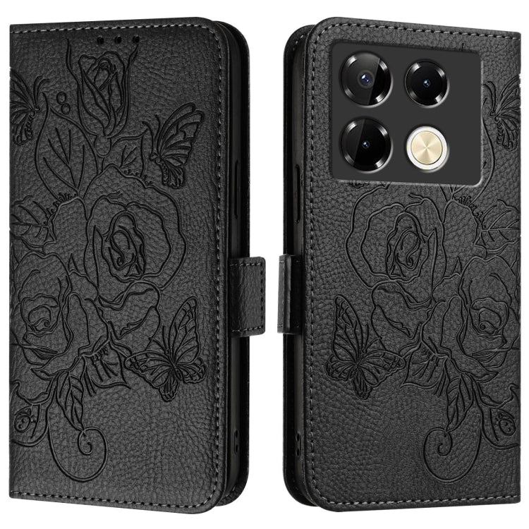 For Infinix Note 40 Pro 5G Embossed Rose RFID Anti-theft Leather Phone Case