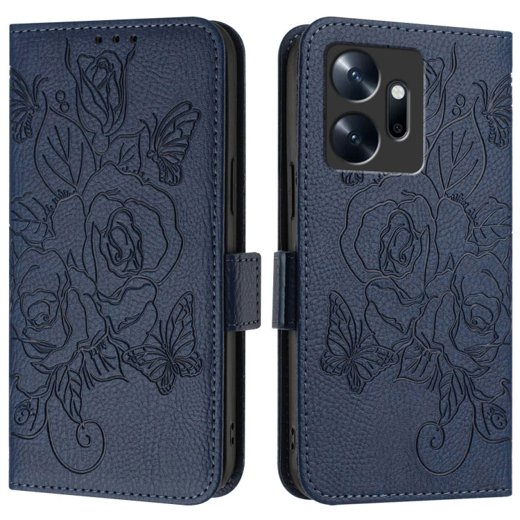 For Infinix Zero 20 Embossed Rose RFID Anti-theft Leather Phone Case
