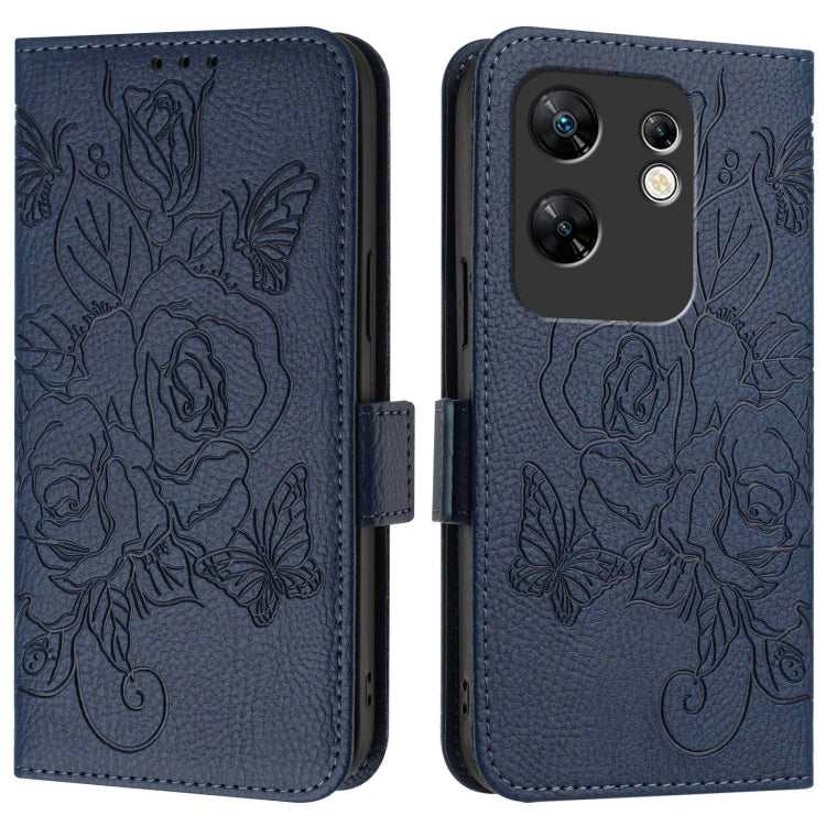 For Infinix Zero 30 4G Embossed Rose RFID Anti-theft Leather Phone Case