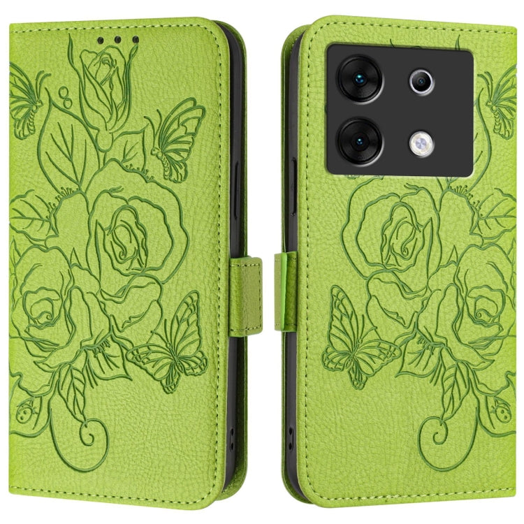 For Infinix Zero 30 5G Embossed Rose RFID Anti-theft Leather Phone Case