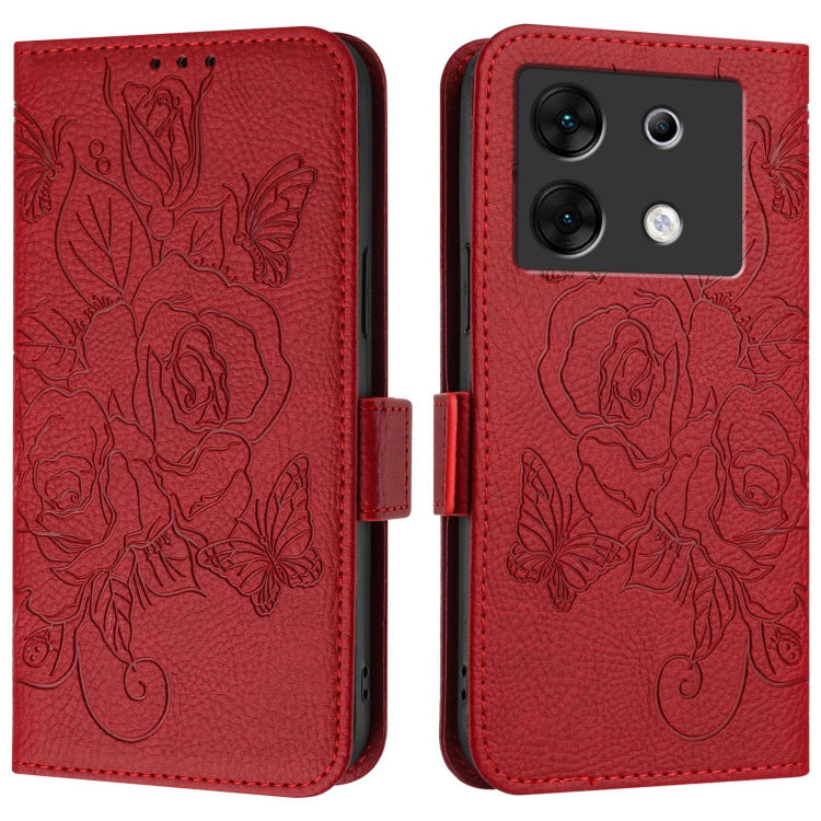 For Infinix Zero 30 5G Embossed Rose RFID Anti-theft Leather Phone Case