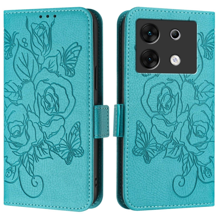 For Infinix Zero 30 5G Embossed Rose RFID Anti-theft Leather Phone Case