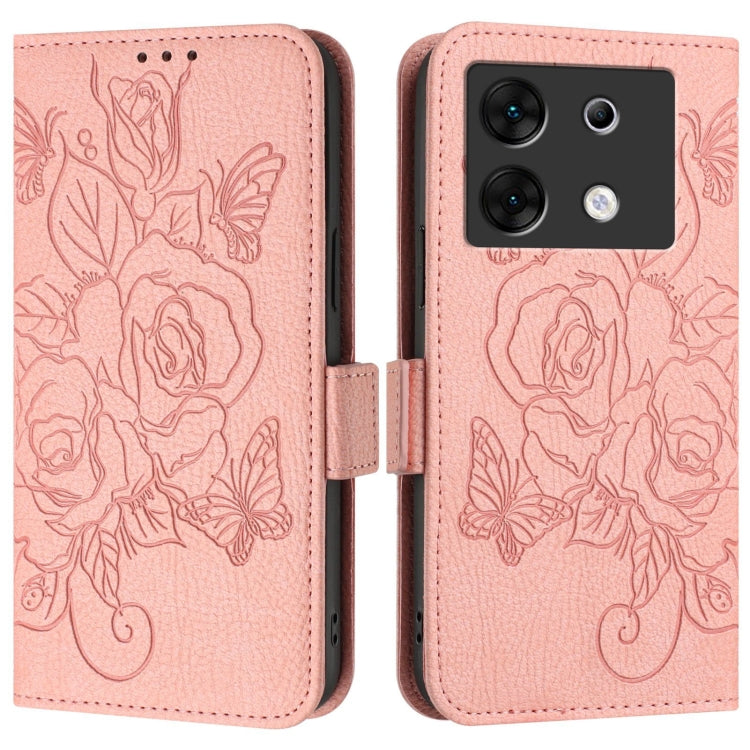 For Infinix Zero 30 5G Embossed Rose RFID Anti-theft Leather Phone Case
