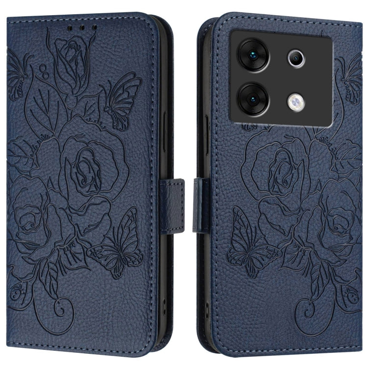 For Infinix Zero 30 5G Embossed Rose RFID Anti-theft Leather Phone Case