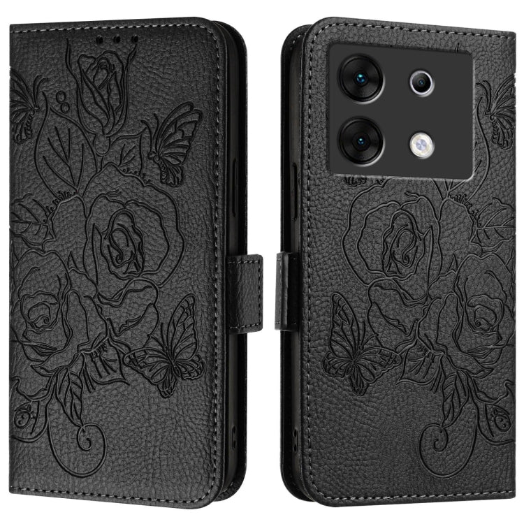 For Infinix Zero 30 5G Embossed Rose RFID Anti-theft Leather Phone Case