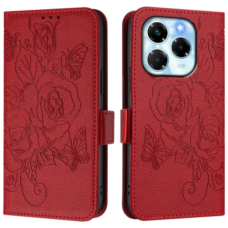 For Infinix Note 40X 5G Embossed Rose RFID Anti-theft Leather Phone Case