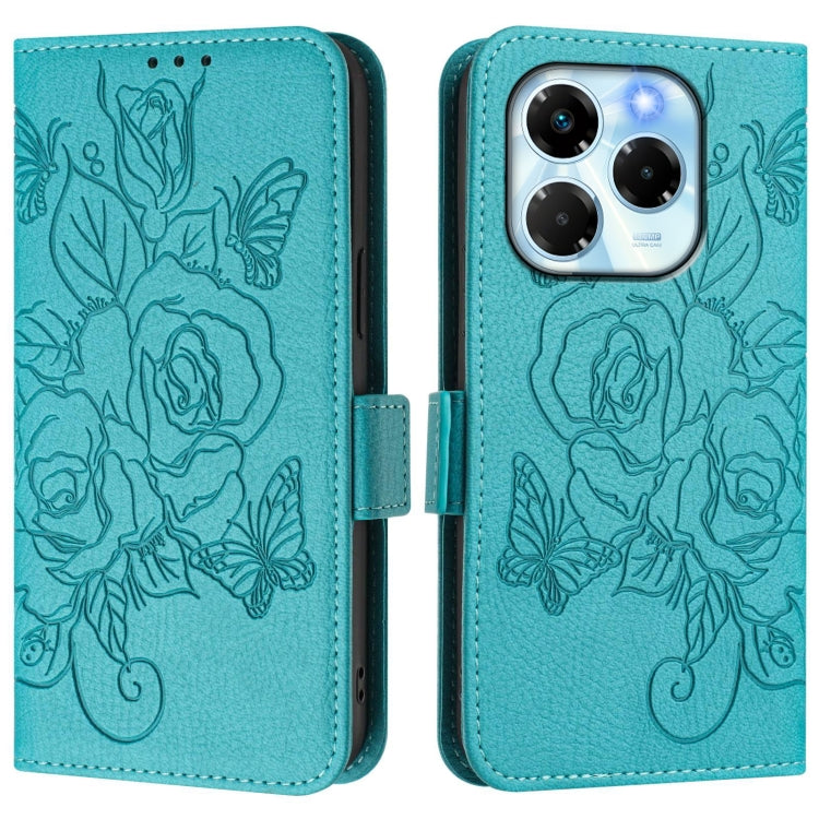 For Infinix Note 40X 5G Embossed Rose RFID Anti-theft Leather Phone Case