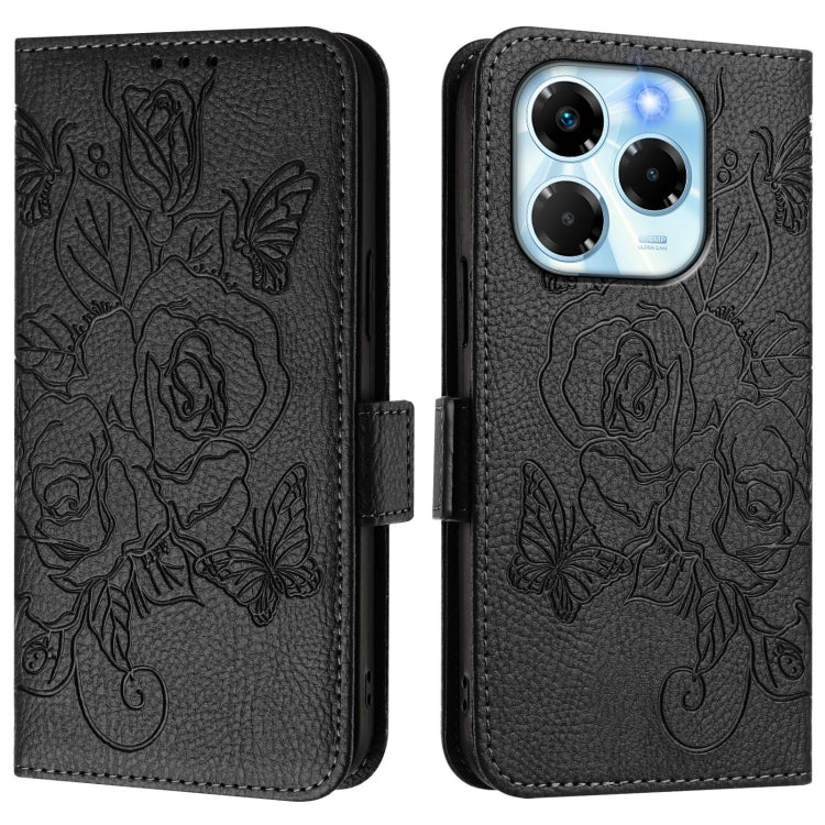 For Infinix Note 40X 5G Embossed Rose RFID Anti-theft Leather Phone Case