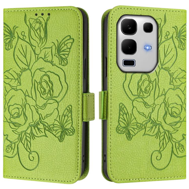 For Infinix Note 50s Embossed Rose RFID Anti-theft Leather Phone Case