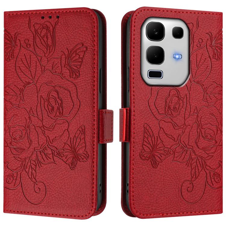 For Infinix Note 50s Embossed Rose RFID Anti-theft Leather Phone Case