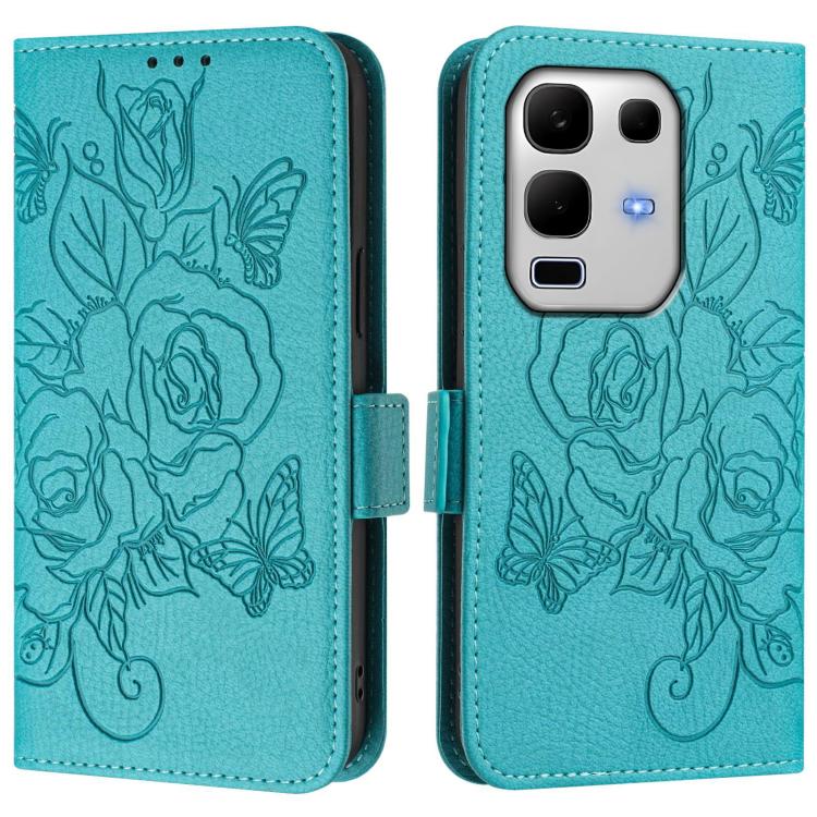 For Infinix Note 50s Embossed Rose RFID Anti-theft Leather Phone Case