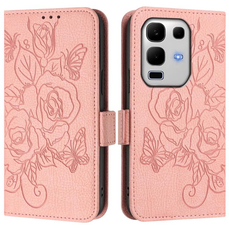 For Infinix Note 50s Embossed Rose RFID Anti-theft Leather Phone Case