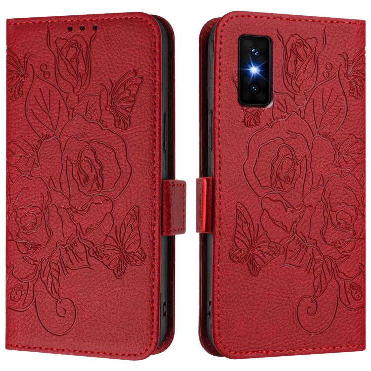 For Infinix GT 30 Pro Embossed Rose RFID Anti-theft Leather Phone Case