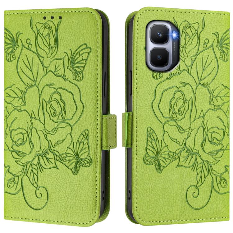 For Infinix GT 50 Pro 5G Embossed Rose RFID Anti-theft Leather Phone Case