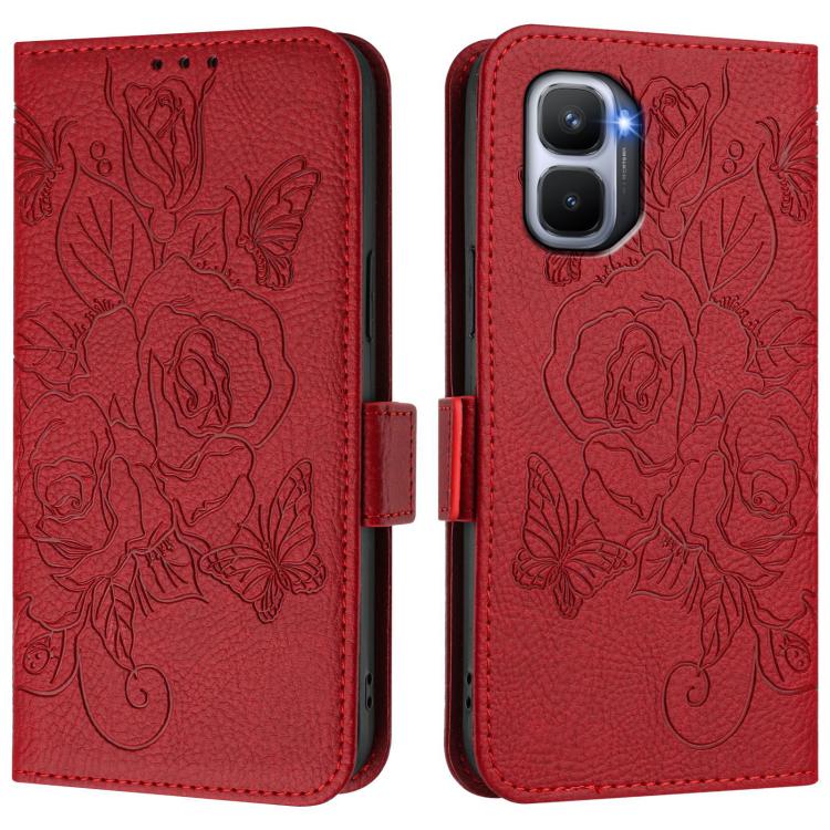 For Infinix GT 50 Pro 5G Embossed Rose RFID Anti-theft Leather Phone Case