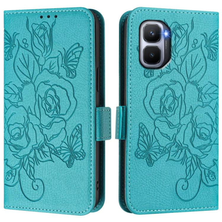 For Infinix GT 50 Pro 5G Embossed Rose RFID Anti-theft Leather Phone Case