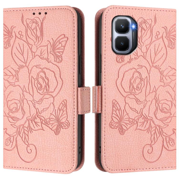 For Infinix GT 50 Pro 5G Embossed Rose RFID Anti-theft Leather Phone Case