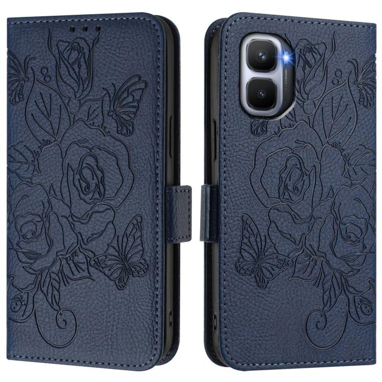 For Infinix GT 50 Pro 5G Embossed Rose RFID Anti-theft Leather Phone Case
