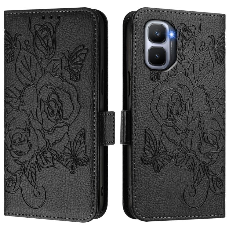 For Infinix GT 50 Pro 5G Embossed Rose RFID Anti-theft Leather Phone Case