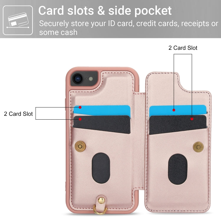 For iPhone SE 2022 / SE 2020 Crossbody Flower Pattern Leather Phone Case