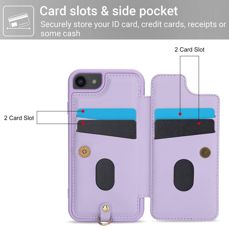 For iPhone 8 Plus / 7 Plus Crossbody Flower Pattern Leather Phone Case