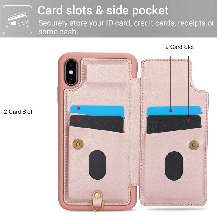 For iPhone XS / X Crossbody Flower Pattern Leather Phone Case