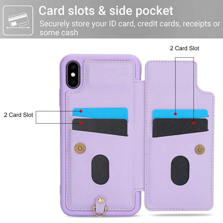 For iPhone XS / X Crossbody Flower Pattern Leather Phone Case