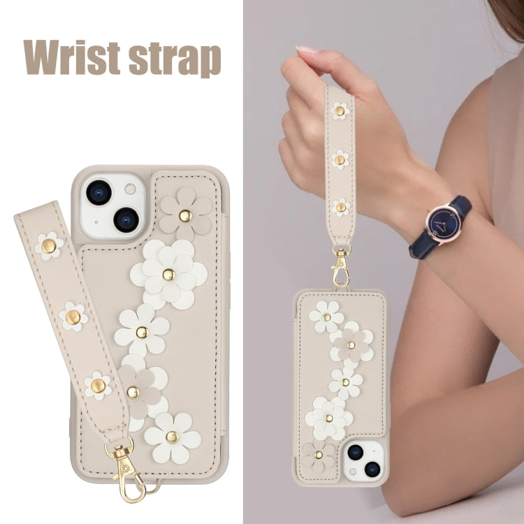 For iPhone 11 Crossbody Flower Pattern Leather Phone Case