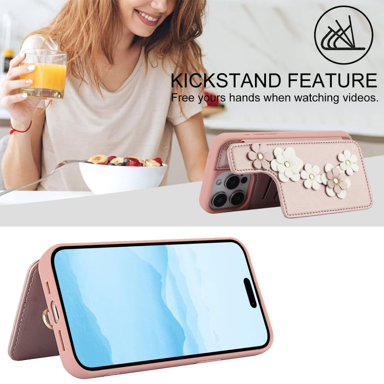 For iPhone 11 Pro Crossbody Flower Pattern Leather Phone Case