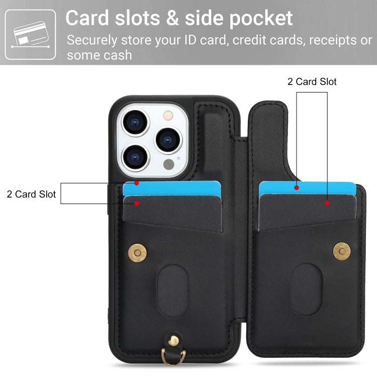 For iPhone 14 Pro Crossbody Flower Pattern Leather Phone Case