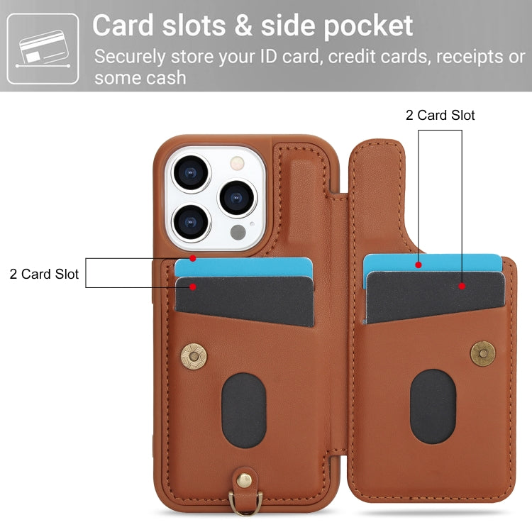 For iPhone 14 Pro Crossbody Flower Pattern Leather Phone Case