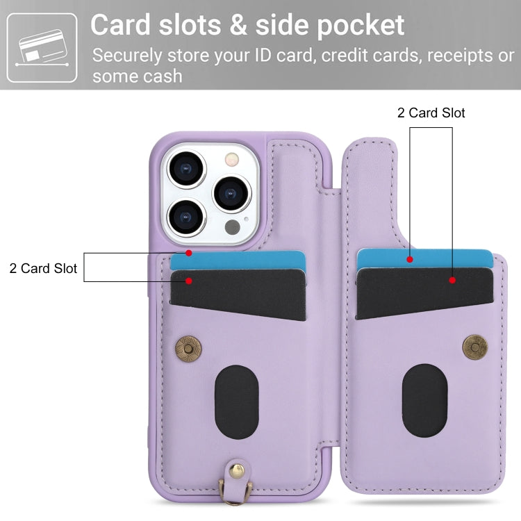 For iPhone 15 Pro Crossbody Flower Pattern Leather Phone Case