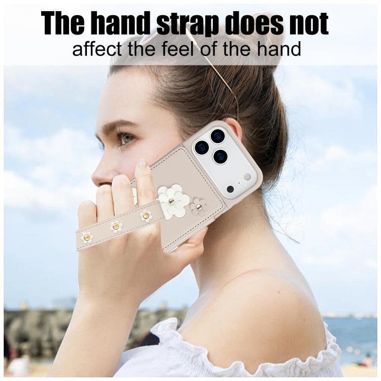 For iPhone 17 Pro Max Crossbody Flower Pattern Leather Phone Case